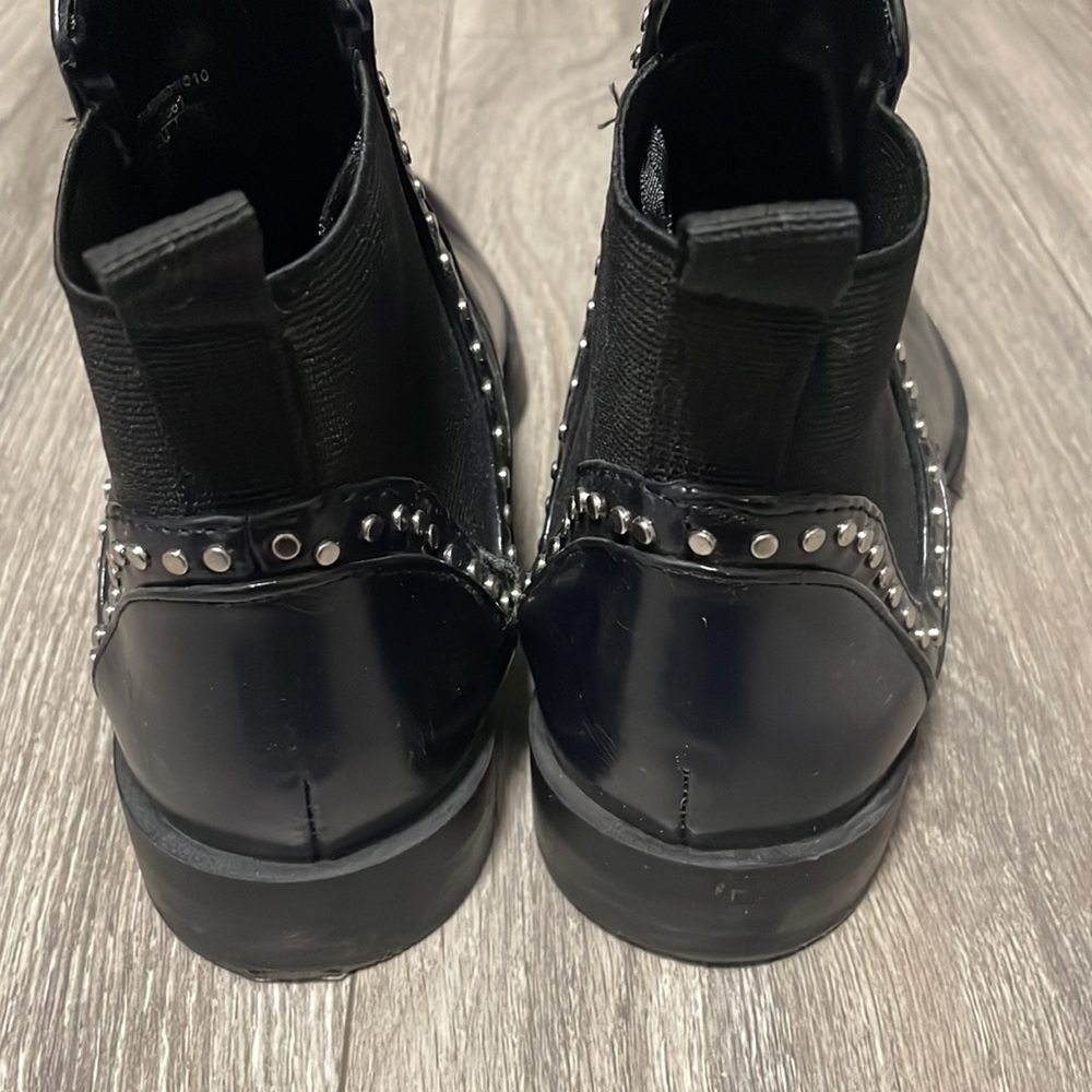 Zara black stud ankle flat boots - Picture 3 of 5